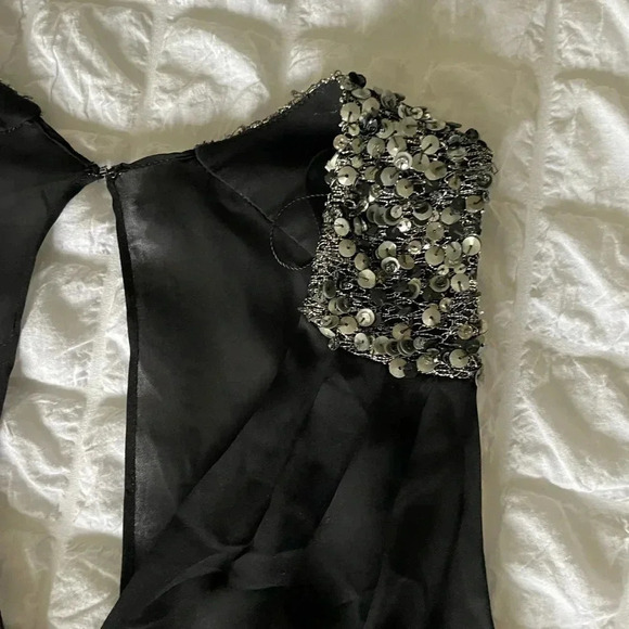 Ramy Brooke black silk sequin top - Picture 2 of 7